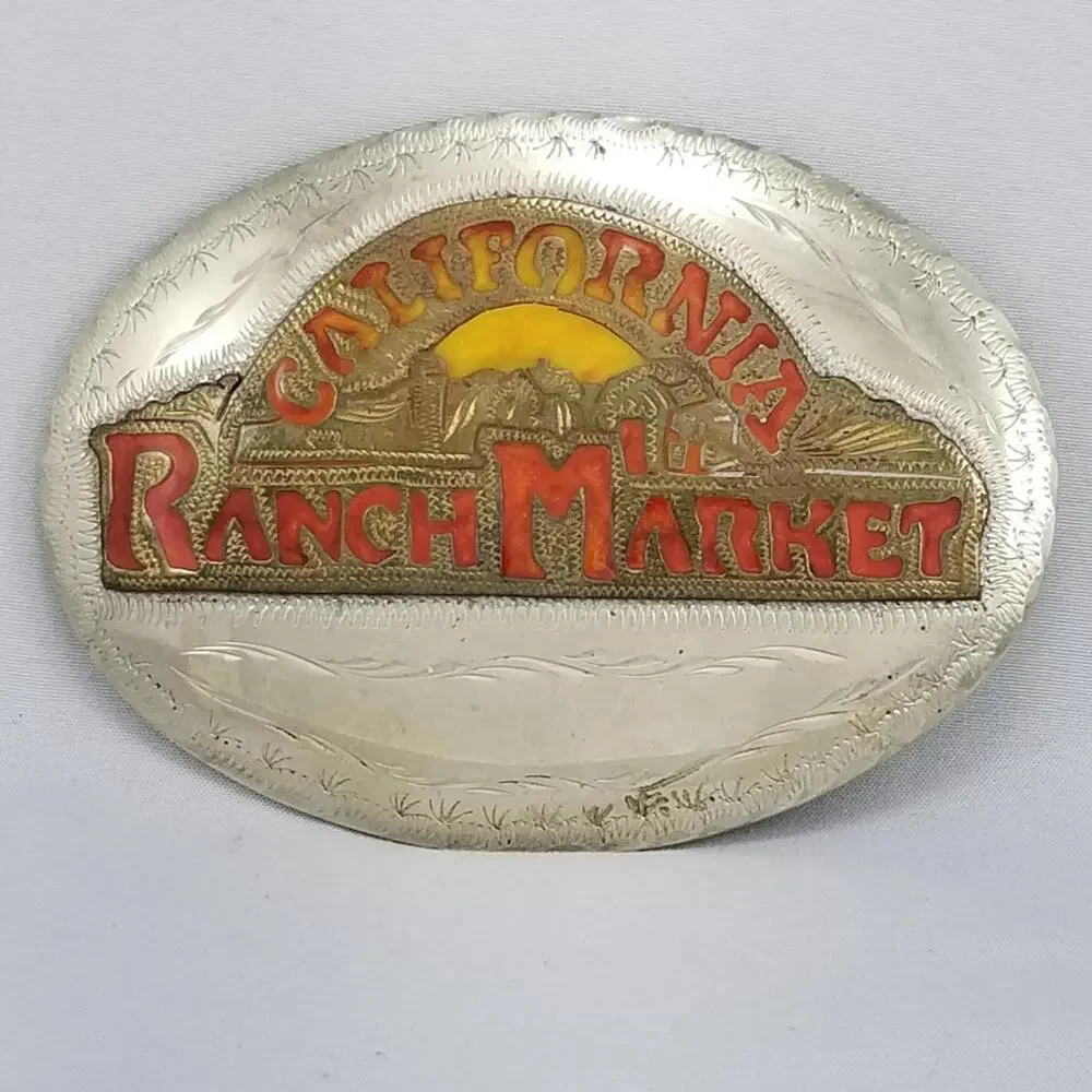 Vintage Belt Buckle Handmade California Ranch Market Western‎ Filigree
