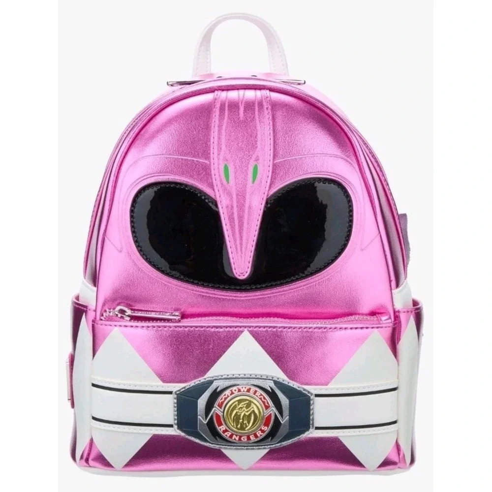NEW Loungefly Mighty Morphin Power Rangers PINK‎ RANGER METALLIC Backpack