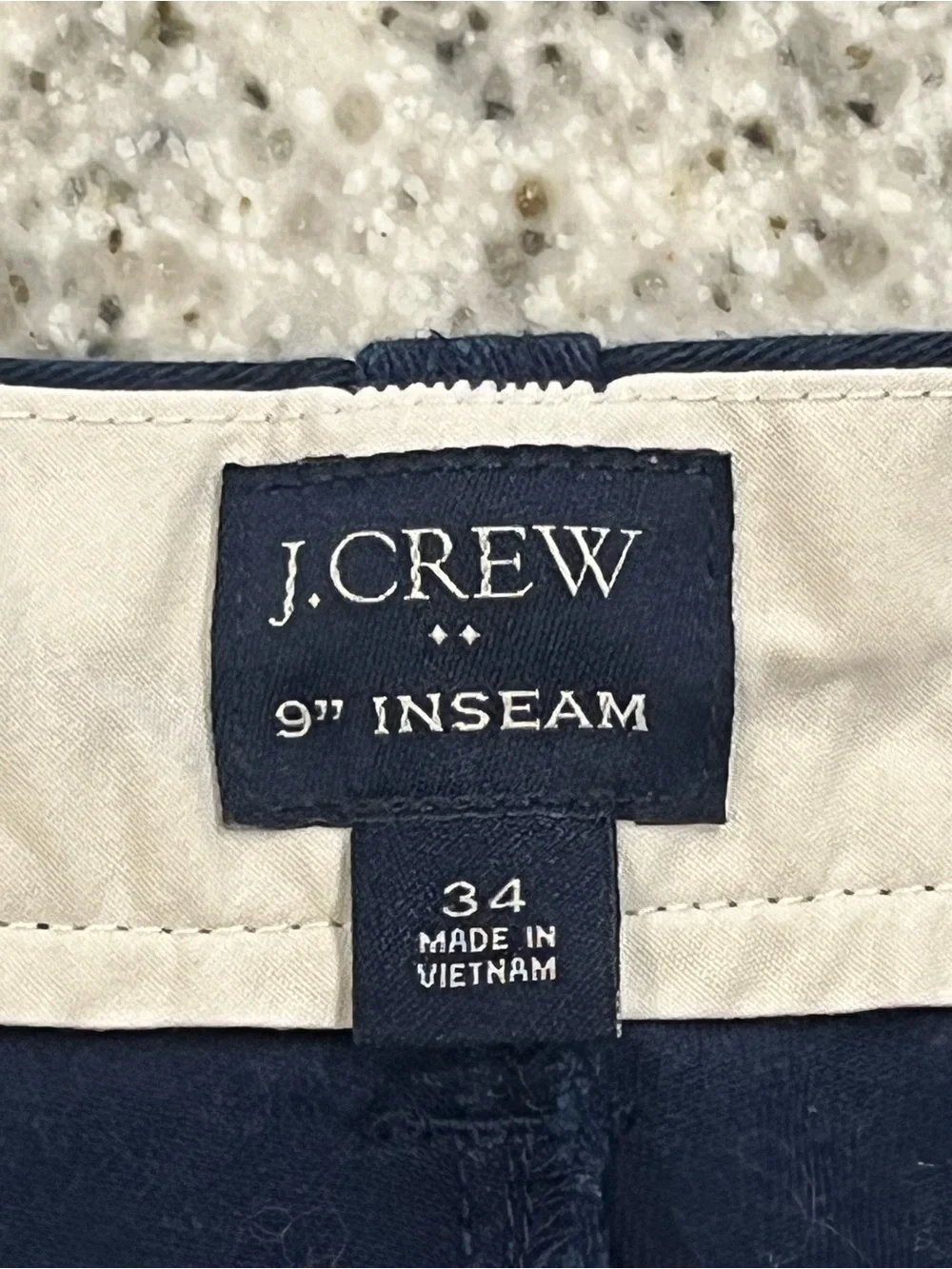 J.CREW Men’s Preppy Blue 34” Chino Shorts Cotton 9” Inseam Flat Front Zip