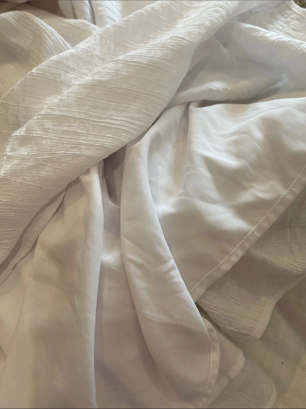 Abercrombie & Fitch White Textured Maxi Dress Large Tall