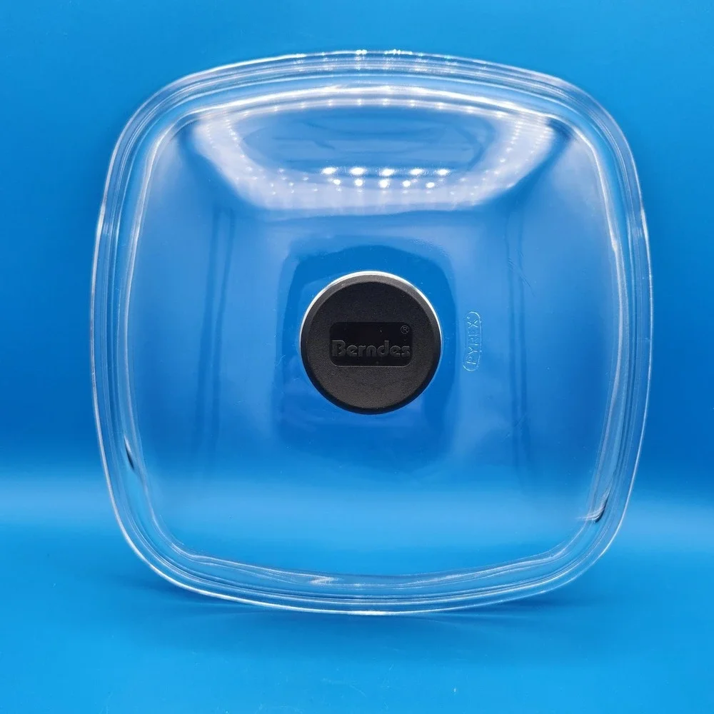 Vintage Berndes Pyrex Dome Glass Lid with Black Knob for 10