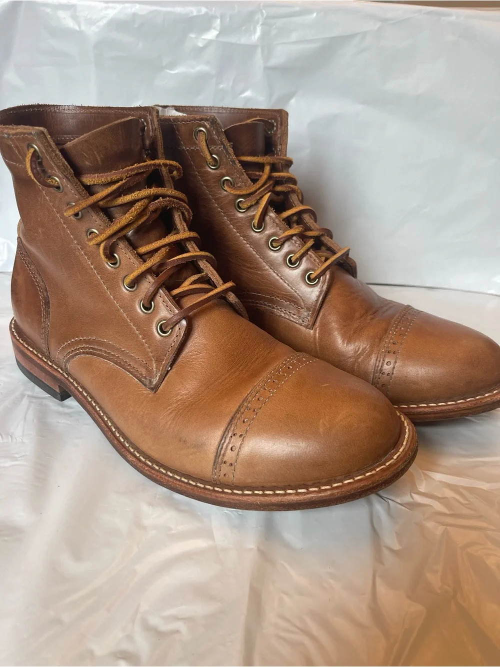 Oak Street Bootmakers Cap-Toe Trench Boot - Natural Horween Chromexcel 8.5D