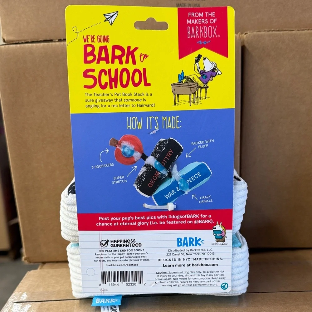 Bark toy featuring