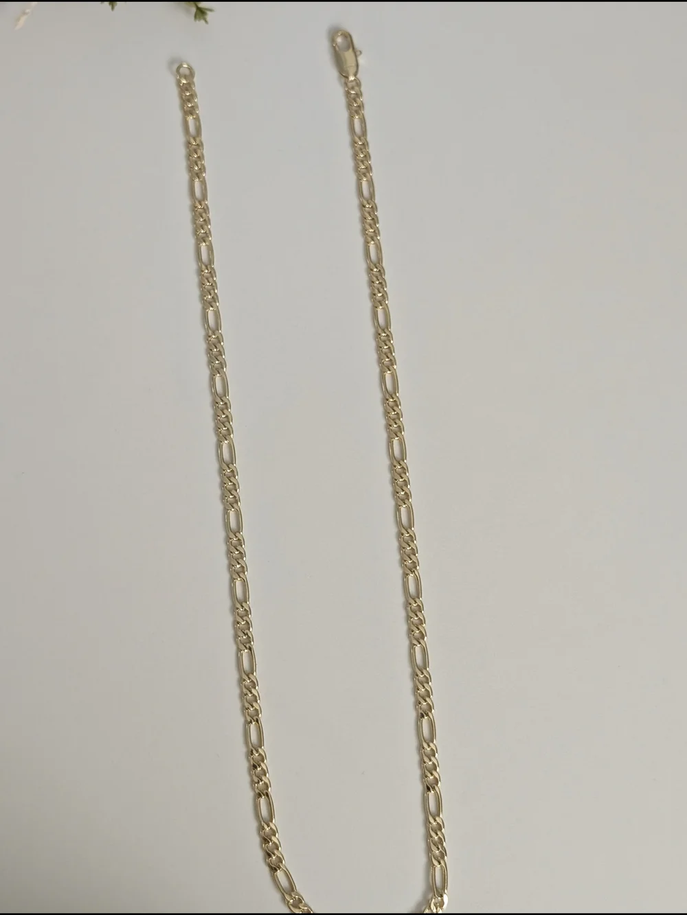 .925 Sterling Silver 14K Gold Plated Figaro Chain Necklace