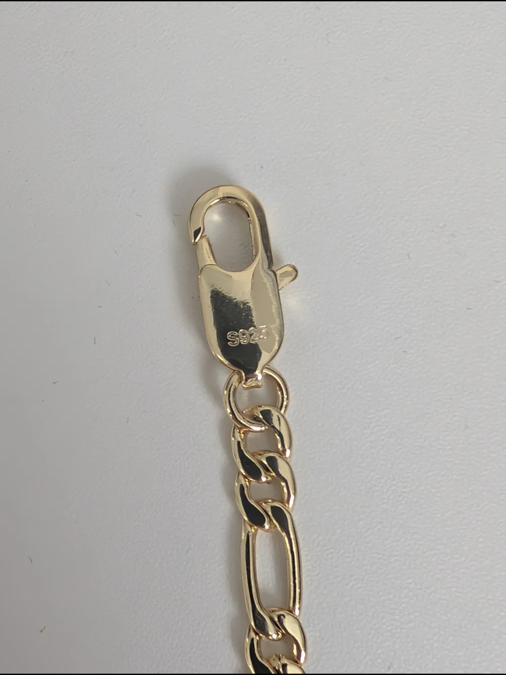 .925 Sterling Silver 14K Gold Plated Figaro Chain Necklace