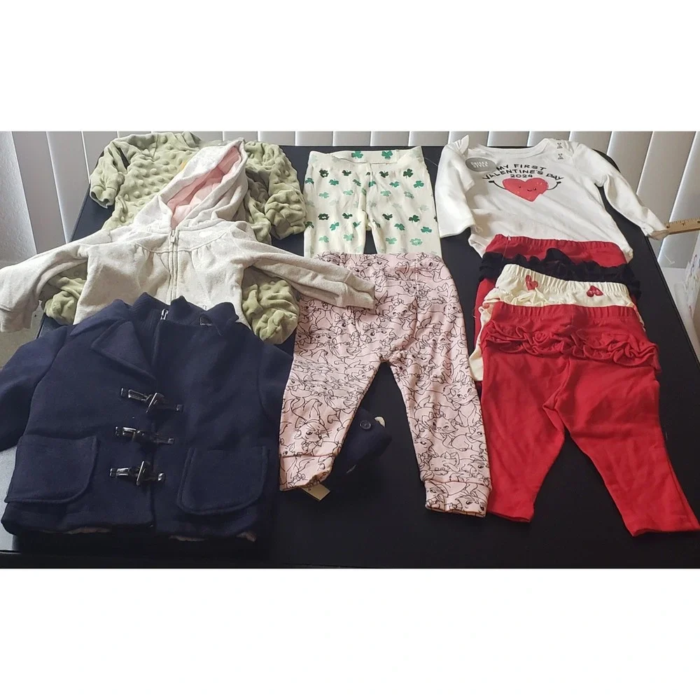 Baby Unisex Clothes Bundle 9 Piece Outfit Set Leggings Coat Bodysuit Hoodie Cute