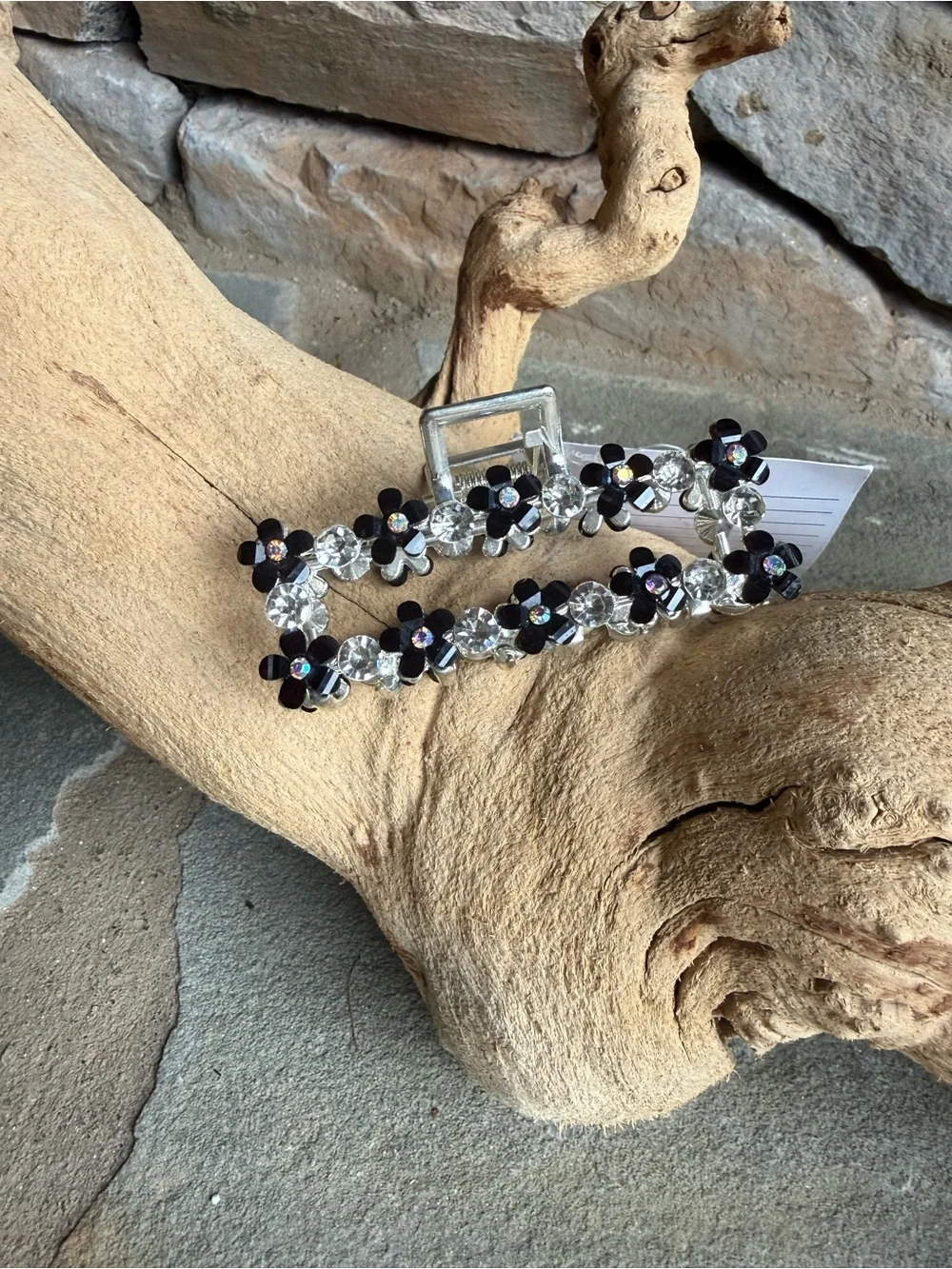 Anthropologie floral rhinestones