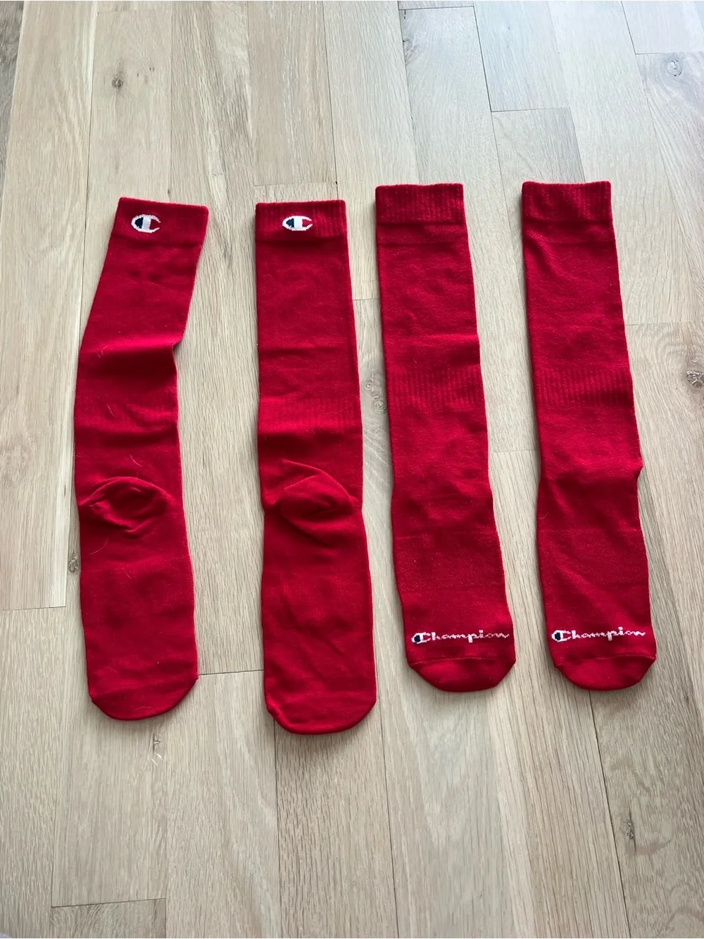 Champion Men's Red Athletic Crew Socks - 4 Pack (2 pairs)