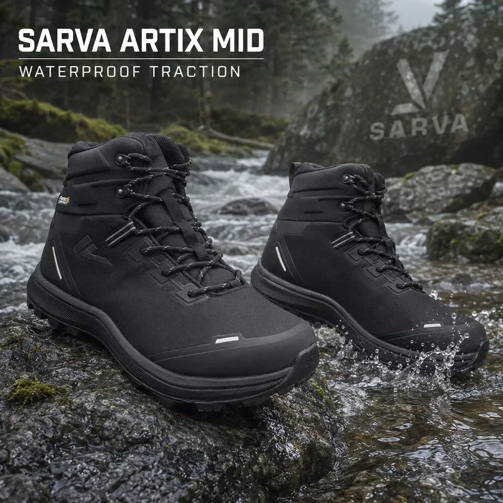 SARVA ARTIX MID MEN'S 10 EU 44 BLACK WATERPROOF WINTER HIKING BOOTS NEW BOX