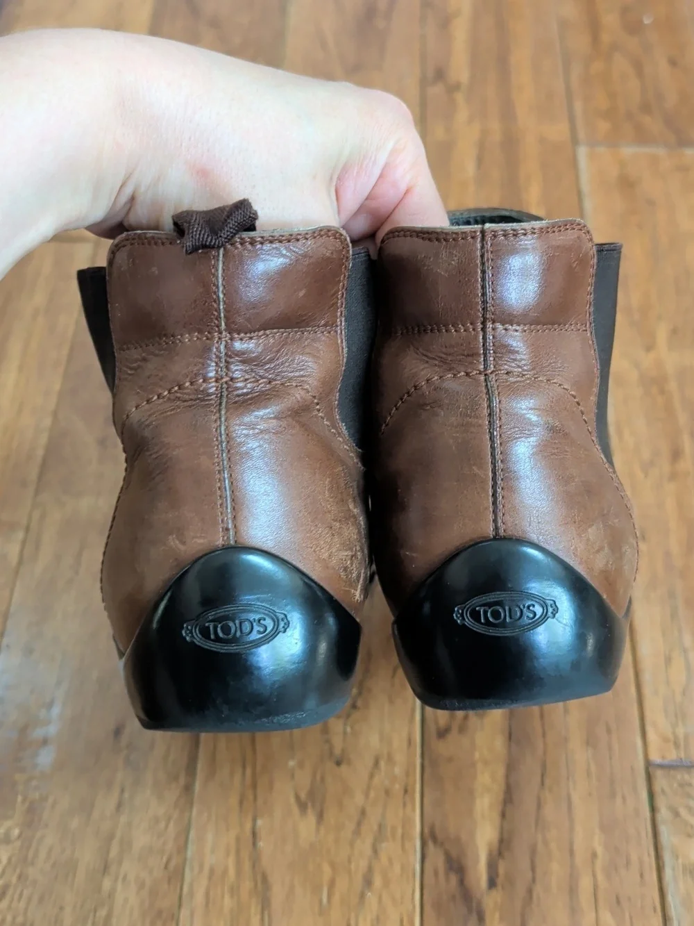 Tods Brogue Men's Brown Leather Chelsea Boots