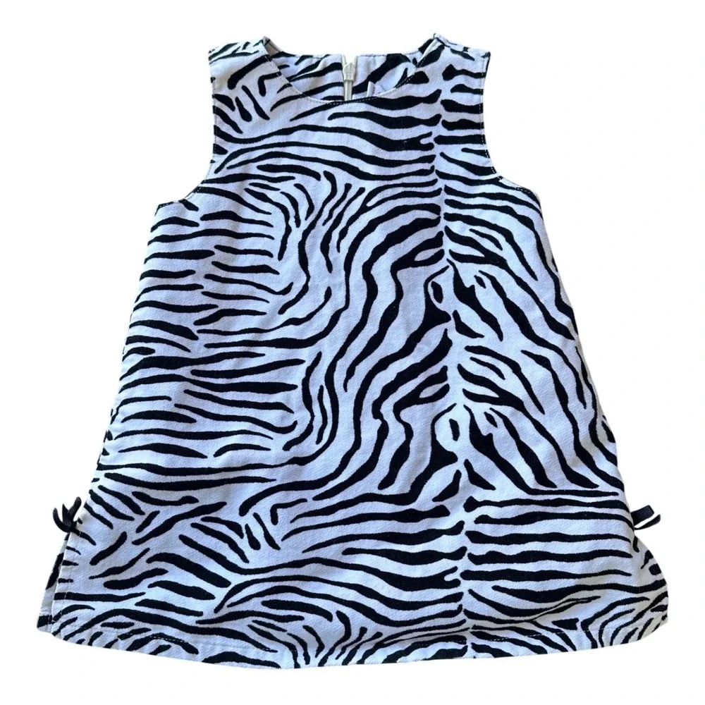 Gymboree Girls Zebra Print y2k Sleeveless Corduroy A-Line Dress ‎ 12-18M
