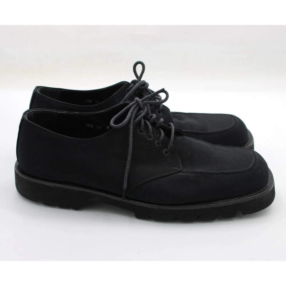 DONALD J. PLINER Men's size 12M Black Suede Oxfords Dress Shoes made‎ in Italy