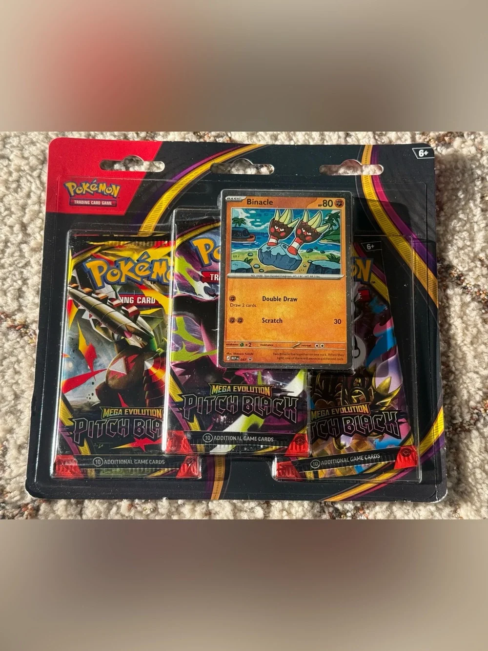 Pokemon TCG Mega Evolution Pitch Black 3 Pack Blister Binacle Promo Sealed NEW