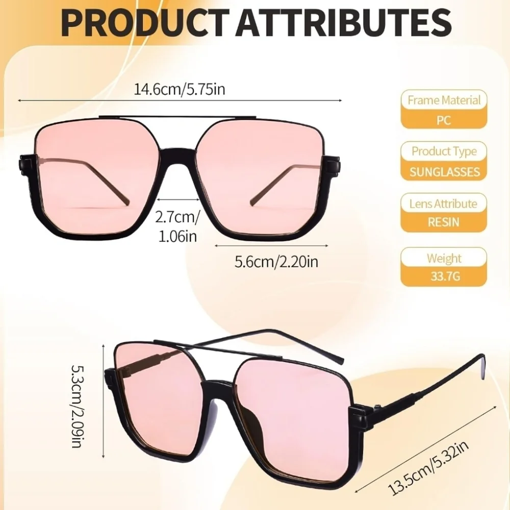 NEW Retro Oversized Sunglasses | Black & Gold | Semi Rimless - Light Tint Lenses
