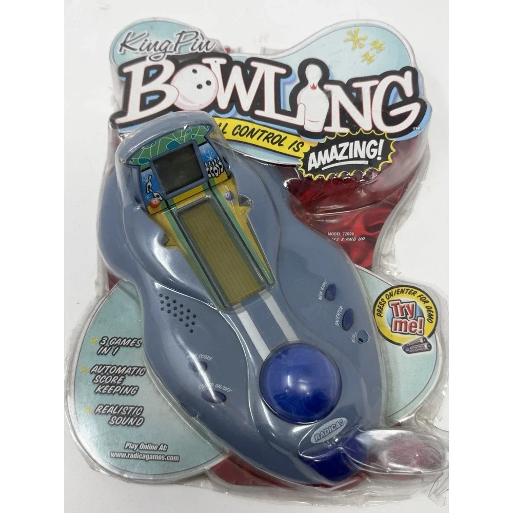 Radica King Pin Bowling‎ Handheld Electronic Travel Game Roller Ball 2001 NIP