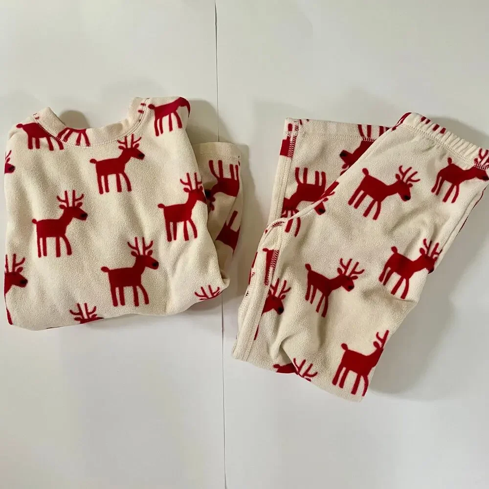 Hanna Andersson Reindeer  Fleece Set Sz 8. (130cm )