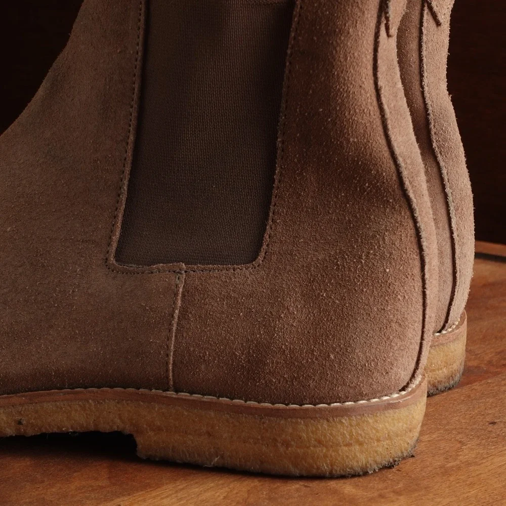 AllSaints Boots Mens SZ EU 41 US 8 Beige Reiner Chelsea Suede Contemporary Ankle