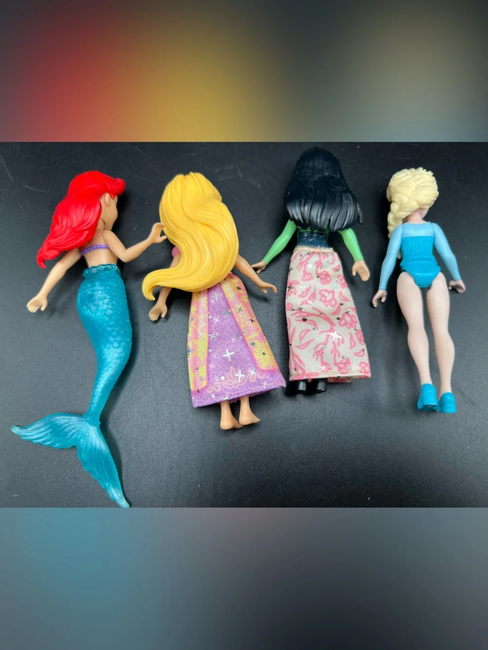 Mattel Small Doll Toys Cake Top Ariel Rapunzel Mulan Elsa 4” Disney