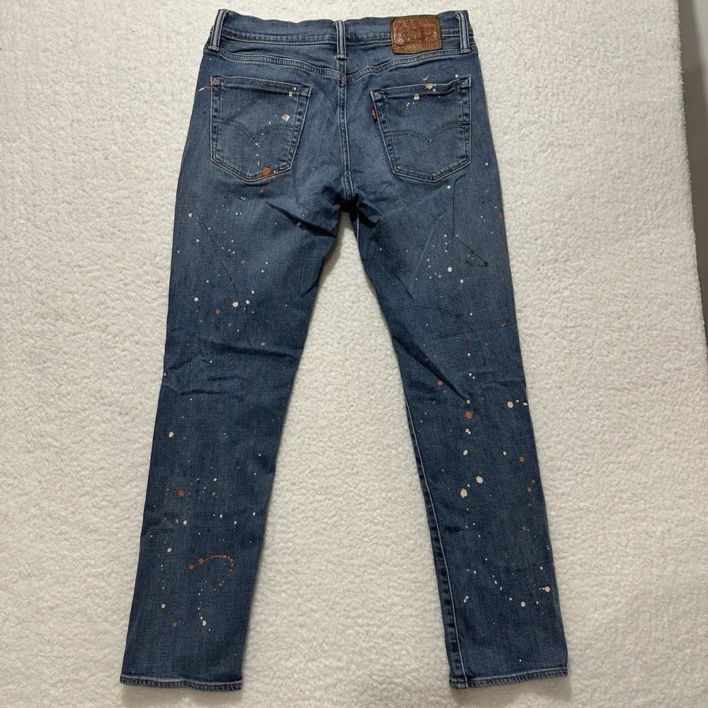 Levis 511 Jeans Tapered Stretch Cotton Classic Denim Blue Customized‎ Size 33