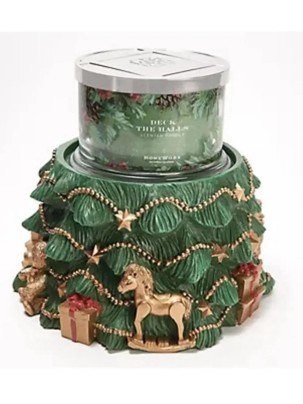 Homeworx by Harry Slatkin Christmas Tree Candle Holder Pedestal Jar Toy Soldier