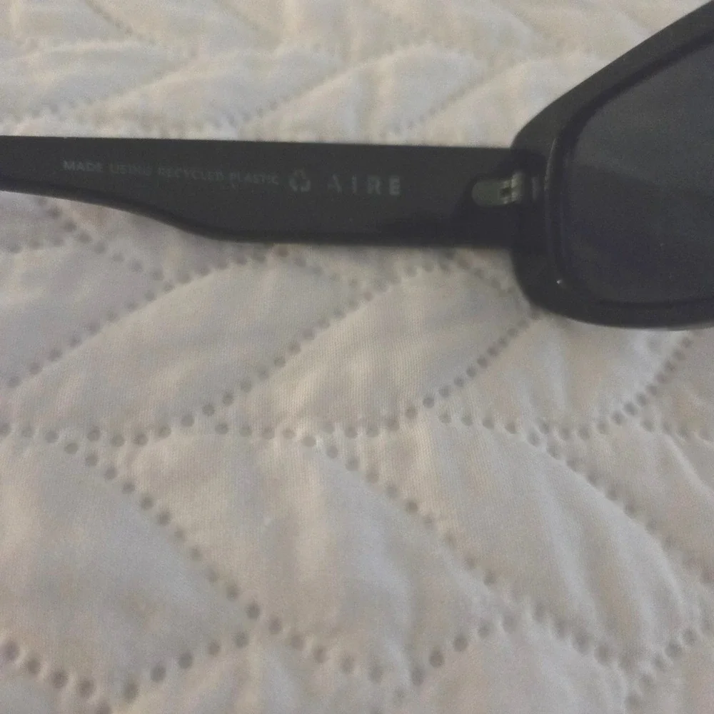 AIRE Ceres V2 Black Rectangular Sunglasses‎ Recycled Plastic 2122526 Smoke Lens