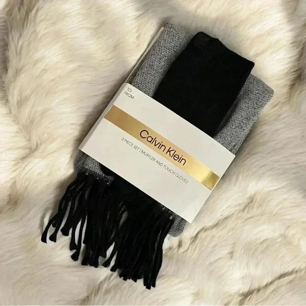 Calvin Klein Gloves & Muffler Scarf Set
