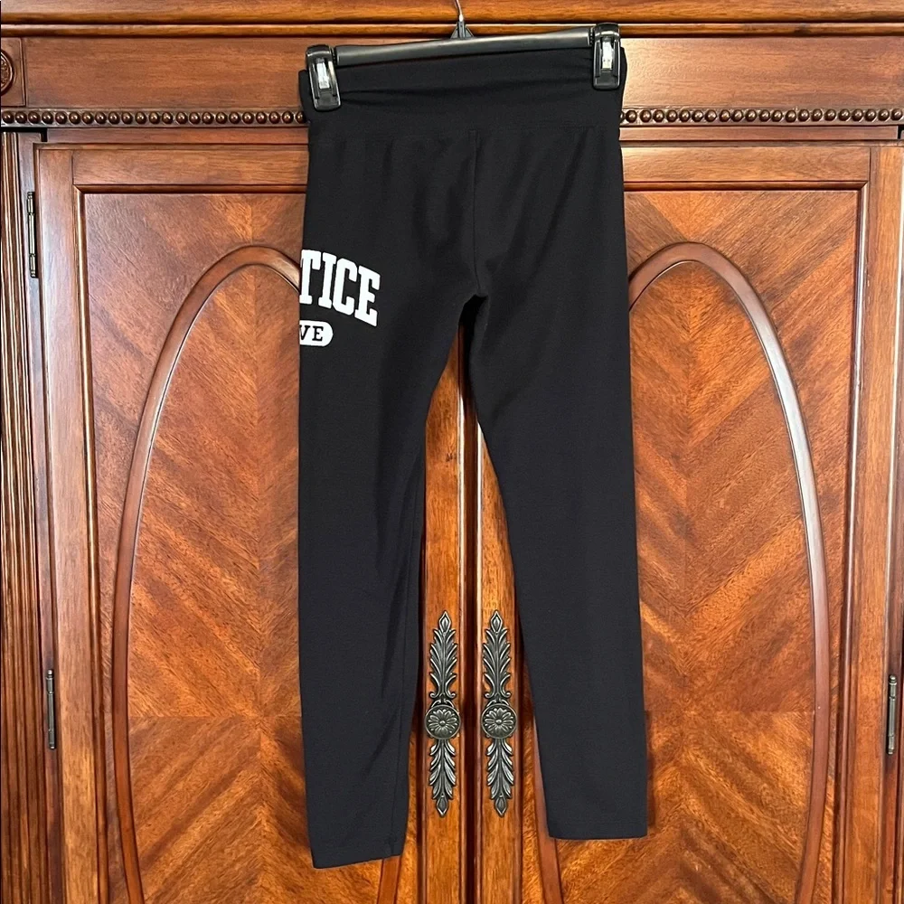 Justice Black Logo Kids Leggings