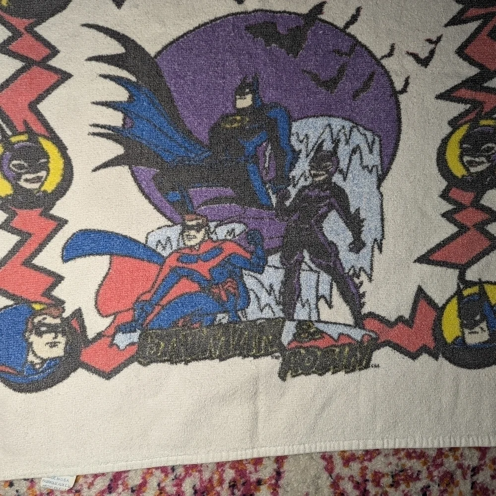 21.5 x 31.5 vintage Batman and Robin Jay franco bath/beach towel DC comics