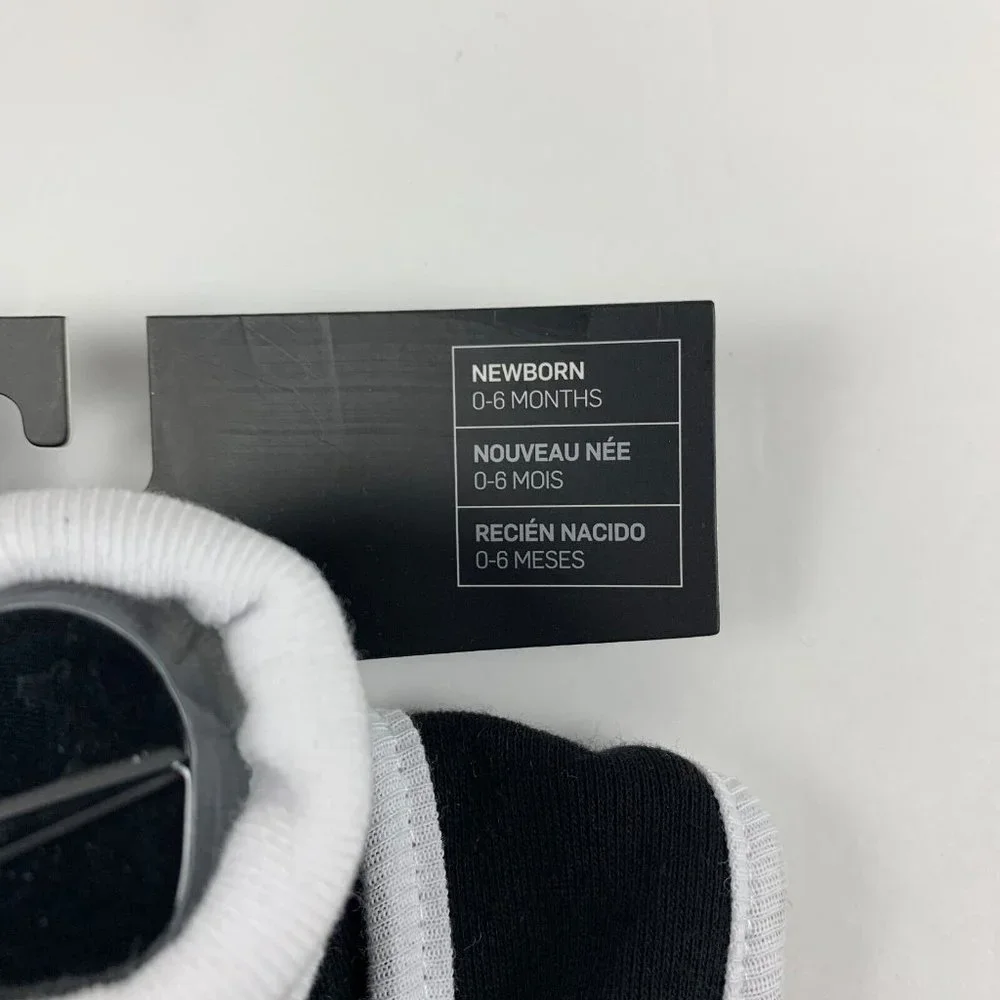 Nike‎ Logo Futura Bib Booties 2Pcs Set 0-6 Month New Born Baby Black Cotton 6243