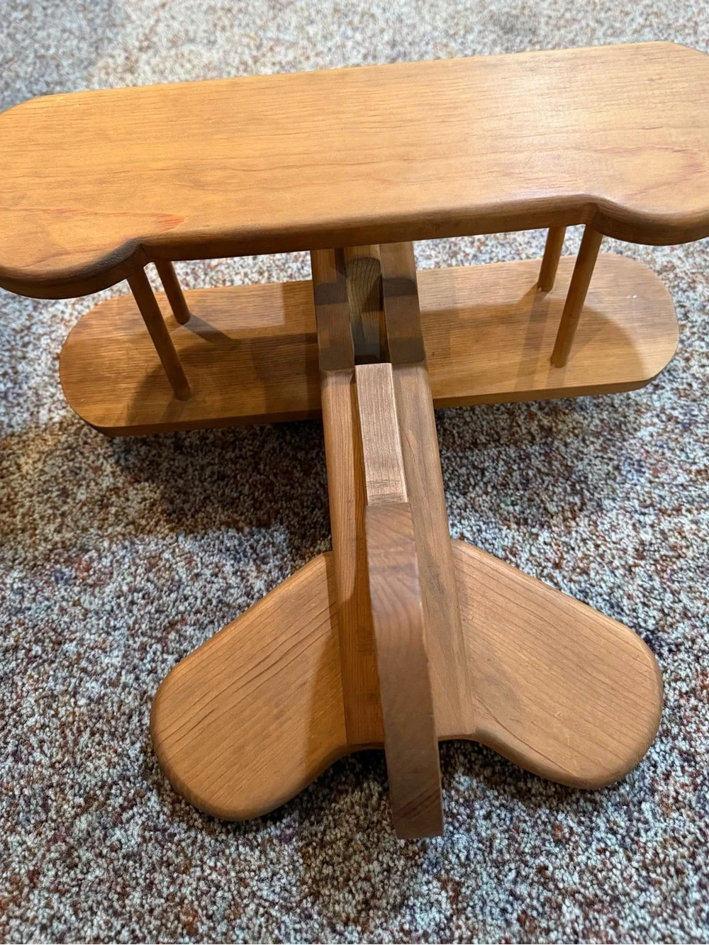 Handcrafted Wooden Biplane Toy - Natural Wood -5” Wingspan