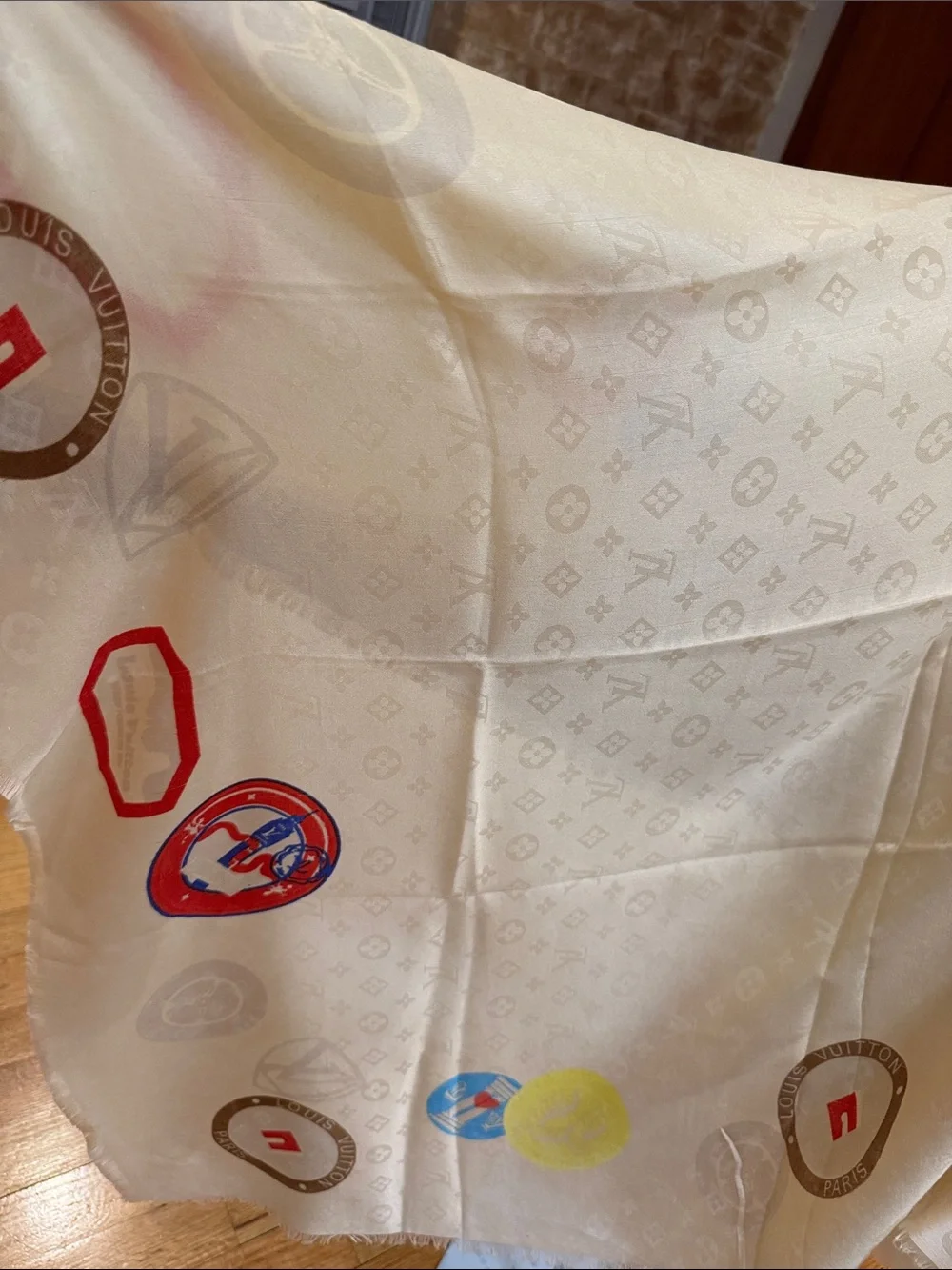 Louis Vuitton cream silk