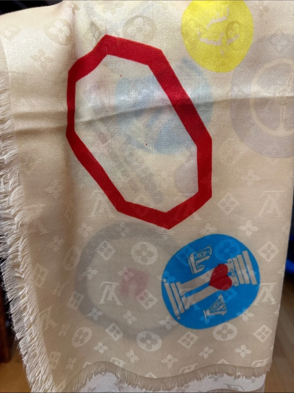Louis Vuitton cream silk