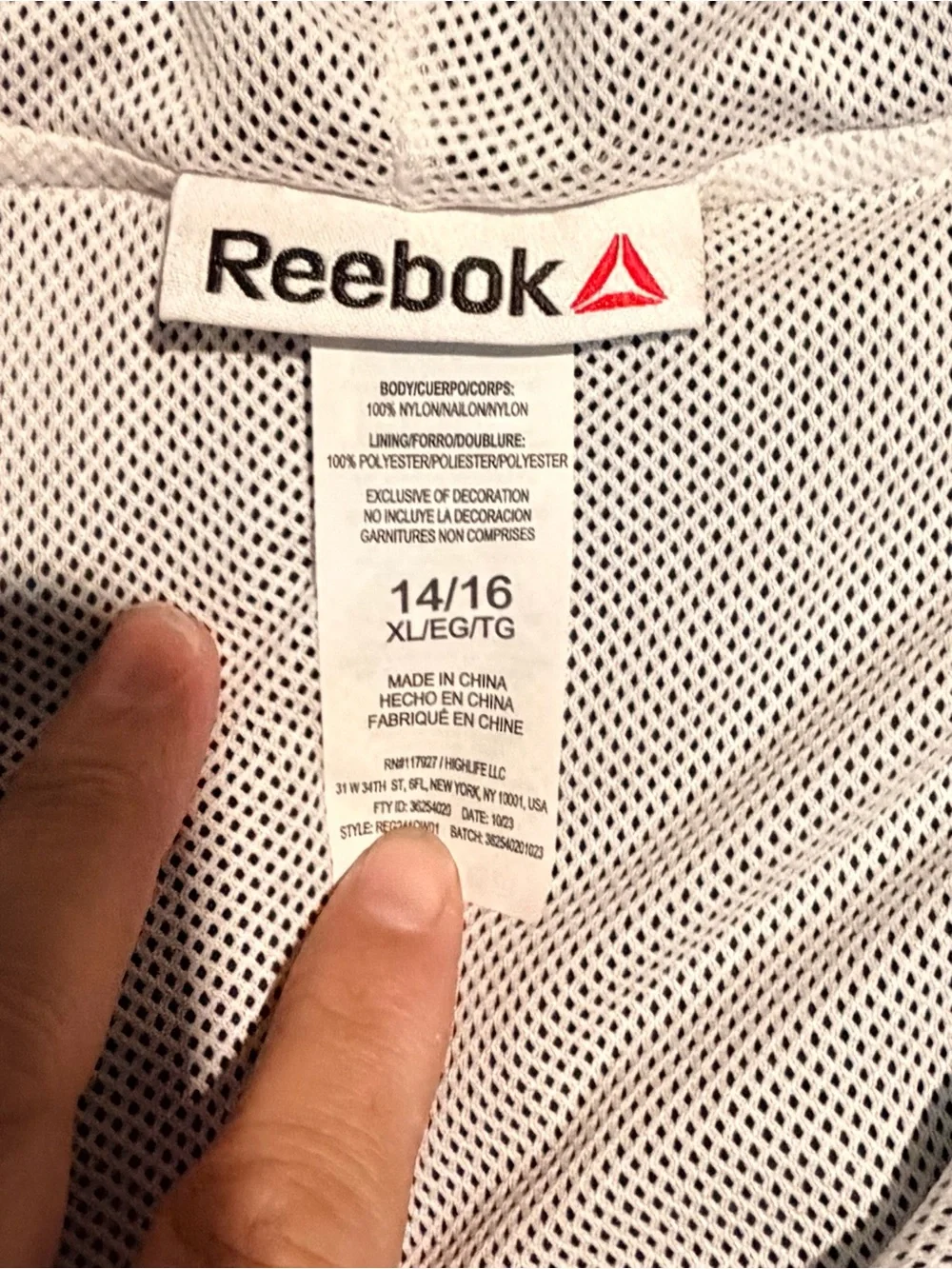 Reebok jacket featuring