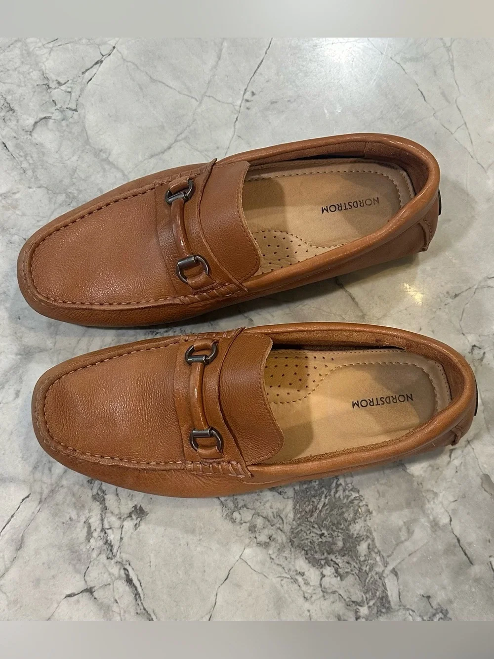 Nordstrom Brown Leather Corbin Bit-Detail Driving Loafers