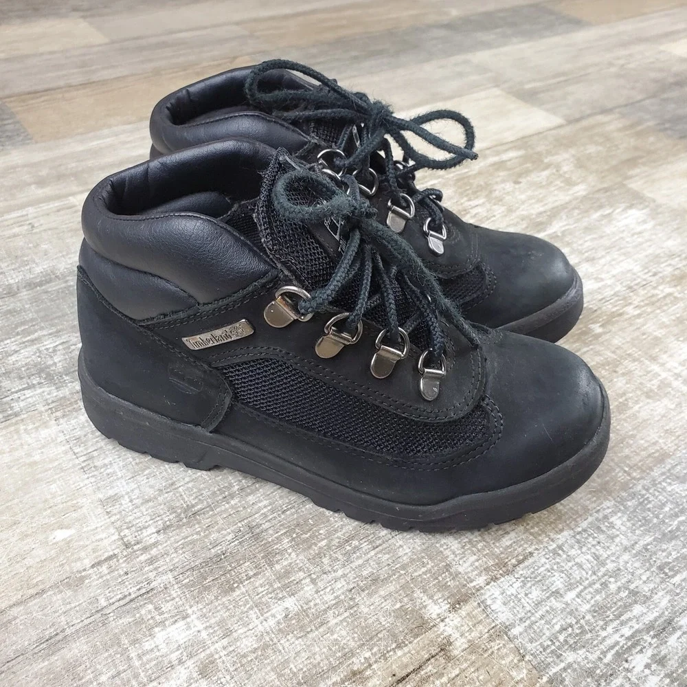 Timberland Premium WP Boots Little Kids Sz 1 1M Black Nubuck‎