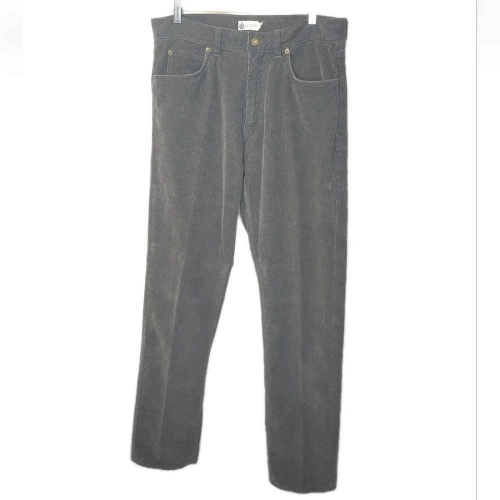 J Crew Corduroy Pants Men Sz 32 X 34 Gray Baggy Straight Leg Jeans Preppy Skater