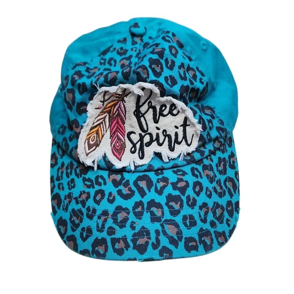 Free Spirit Womens Hat Cap Adjustable Leopard Print Western Cowgirl Boho