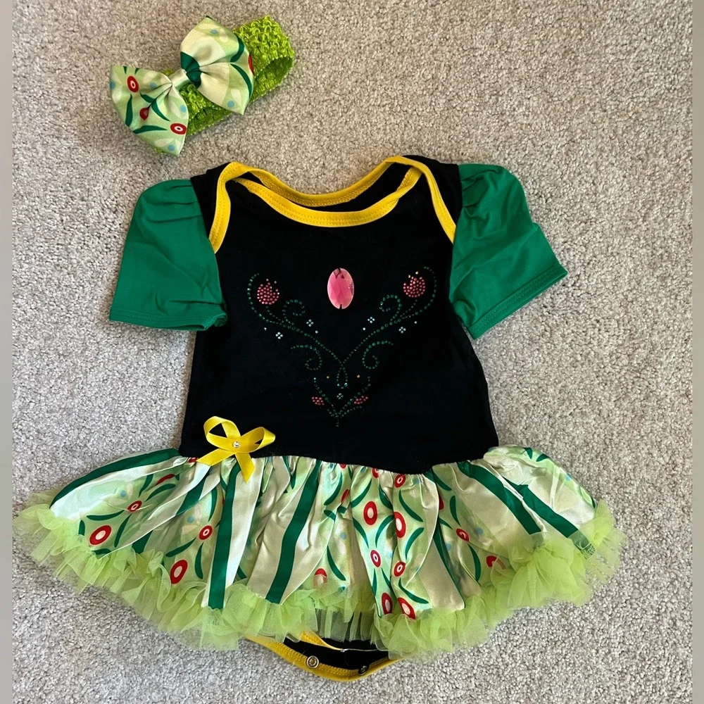 Green & Black Peacock Tutu Dance Costume Bodysuit