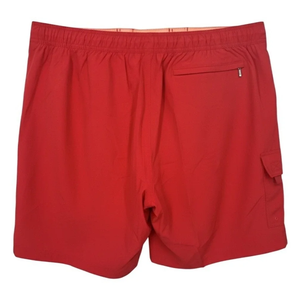 NEW Caribbean Swimwear Mens 2XB Light Red‎ Cargo Board Shorts Swim Trunks