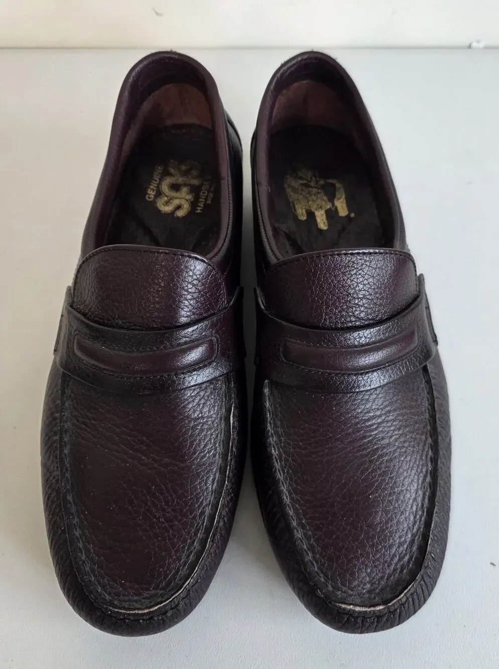 SAS Mens Alamo Penny Loafers Burgandy Red Sz 10.5 Wide
