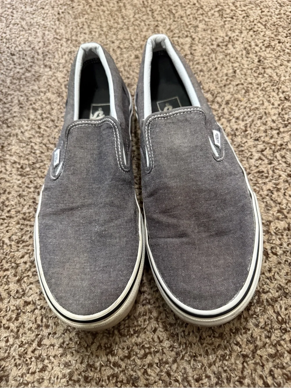 Vans Slip-On Canvas Loafers in Charcoal Gray