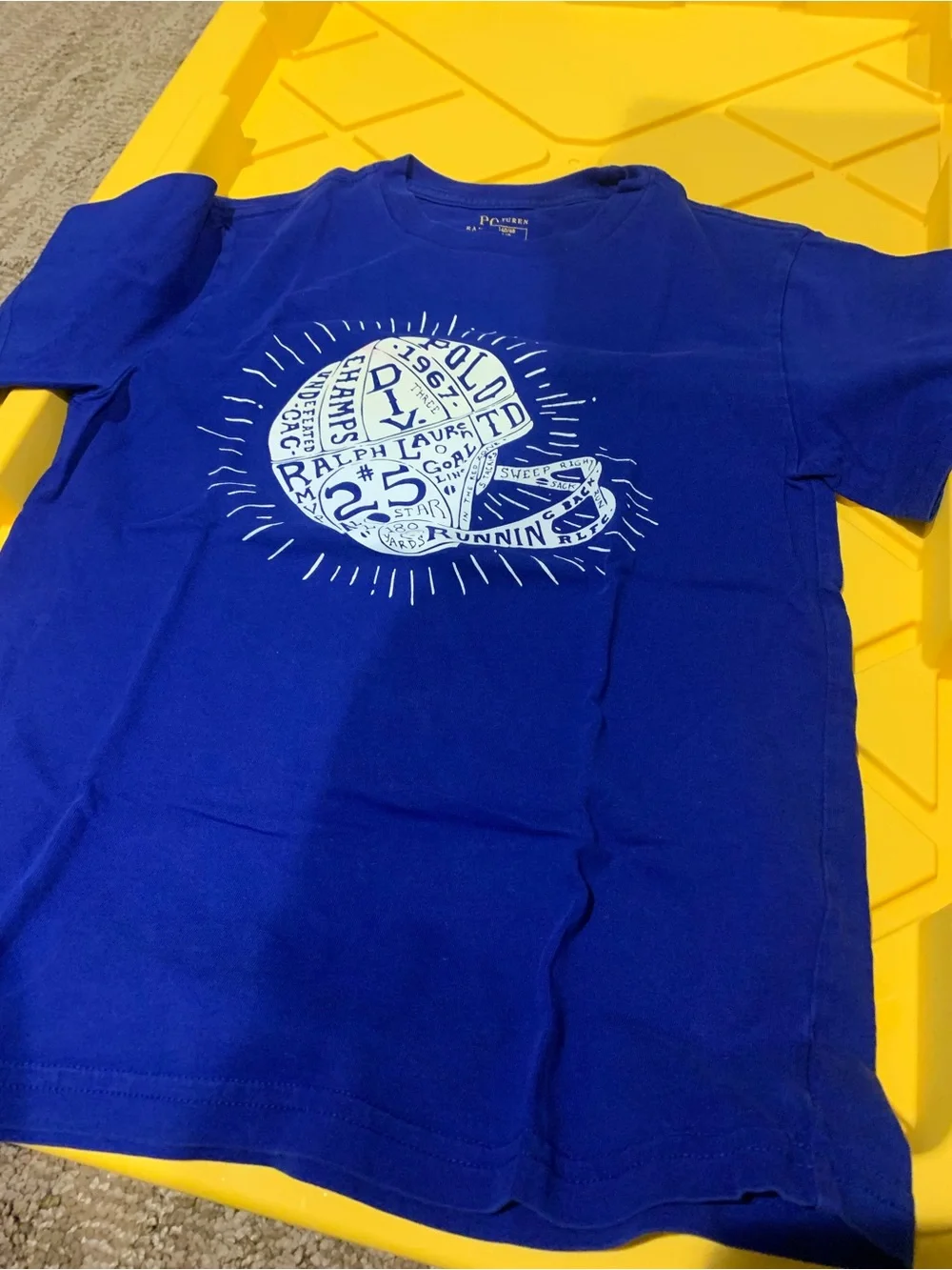 Ralph Lauren Royal Blue Short Sleeve Tee with White Graphic