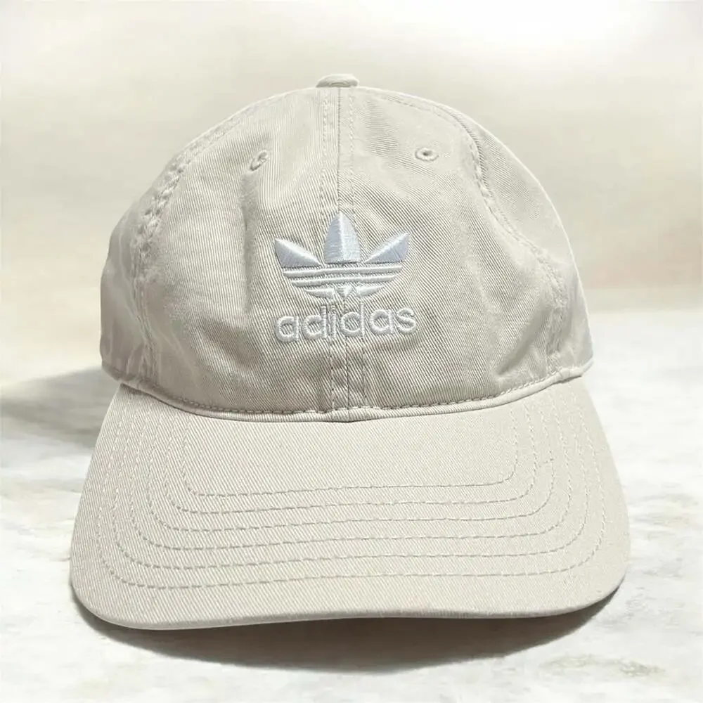 Adidas Originals Trefoil Relaxed Fit Adjustable Strapback Baseball Cap in Tan