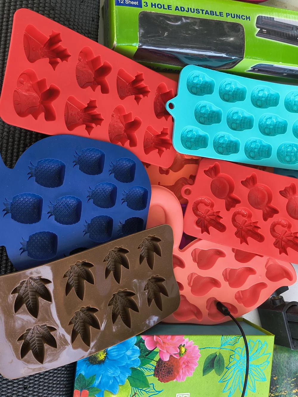 Silicone Candy & Ice Molds - Assorted Bright Colors And Shapes