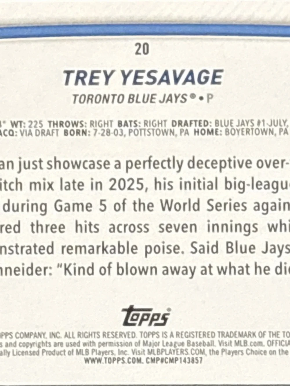 Topps official trading