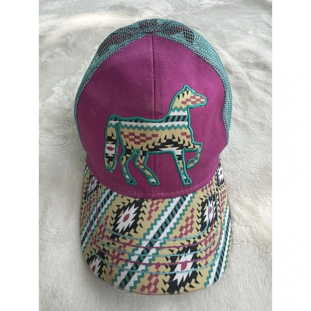 Knee Deep And Lovin It Farm Girl Horse Hat Adjustable Mesh Back Sz M/L Very Good