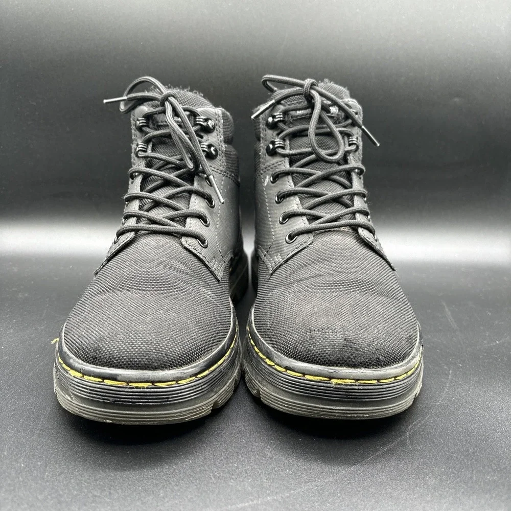 Dr Martens Rakim Boots Men's 8 Black Canvas Lace Up Combat Casual