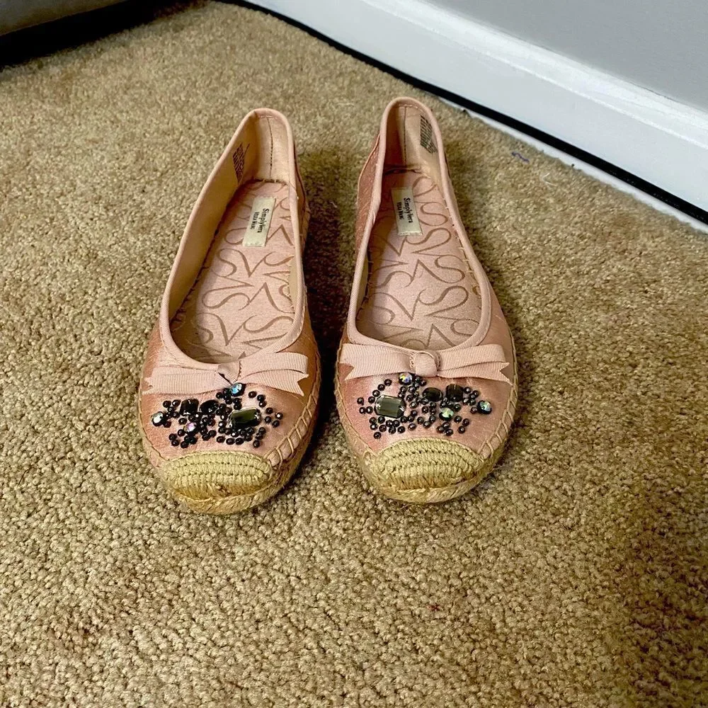 Simply Vera Vera Wang Blush Pink Embellished Espadrilles