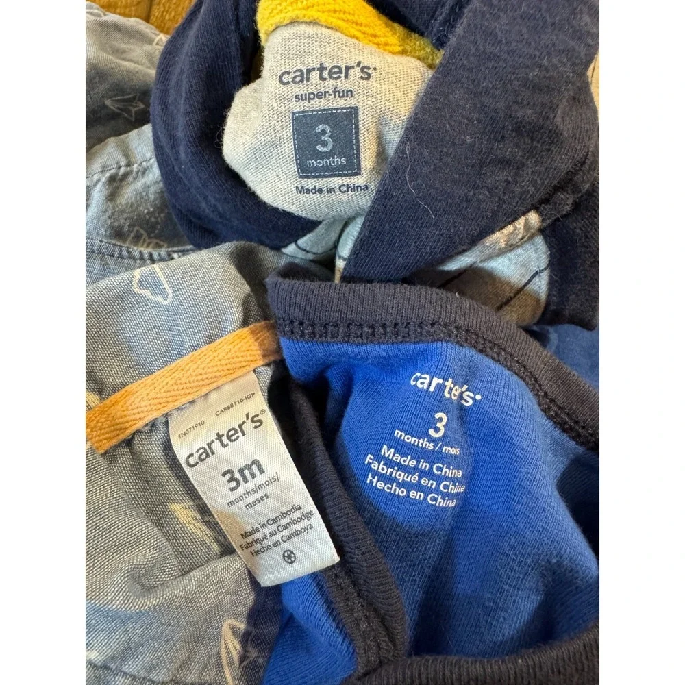 Carters Baby Boy 3 Months Summer Clothes‎ Bundle One Piece Outfits Lot Baseball