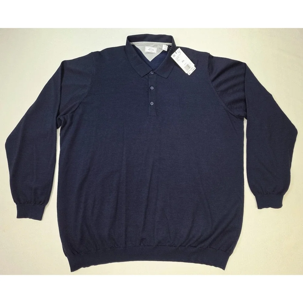 NEW Adidas Sweater Mens  2xl‎ Adipure Wool Golf Pullover Polo Long Sleeve $140